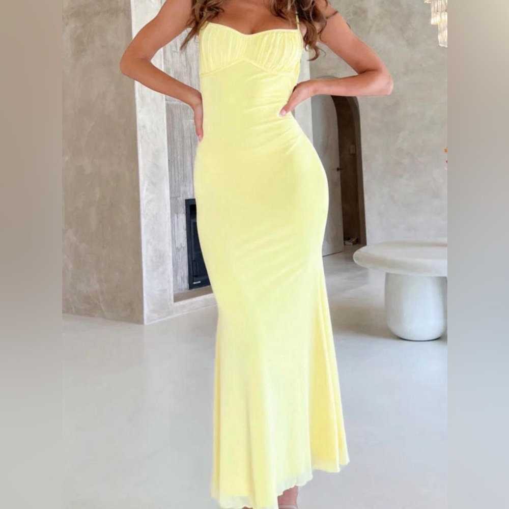 Beginning Boutique Sunny Yellow Maxi Dress